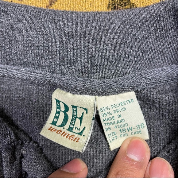 Vtg 90s Basic‎ Editions Woman Gray Polo Long Sleeve Size 18w - Picture 3 of 7